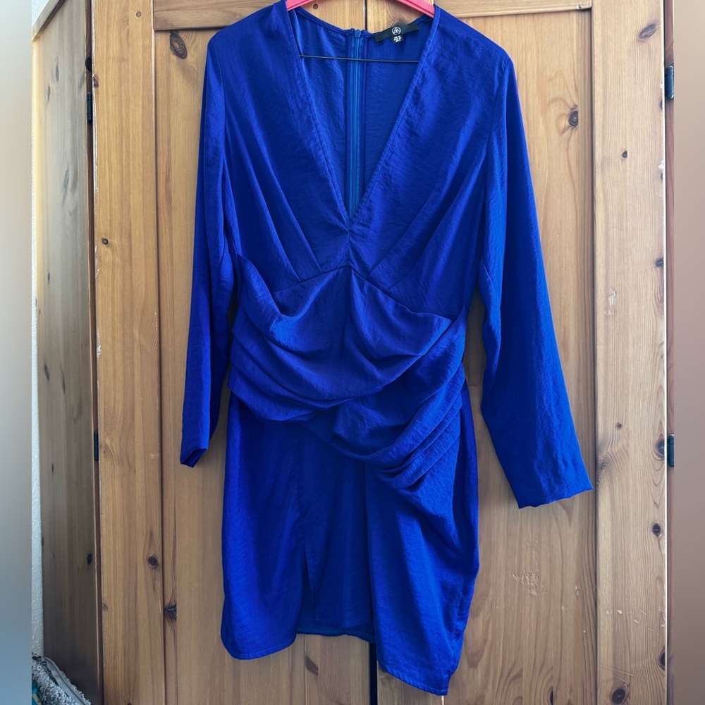 Missguided Royal Blue Long Sleeve Dress